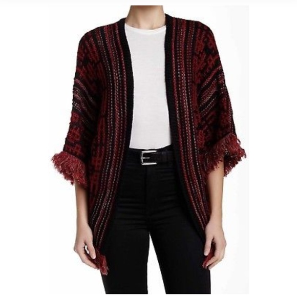 Cotton Emporium Sweaters - Cotton Emporium XL black red bohemian sweater